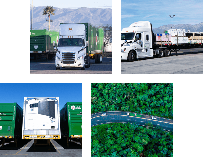 Hub Group truck delivering asset-based trucking solutions